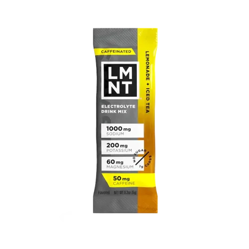 LMNT ELECTROLITOS CON CAFEÍNA SABOR LEMONADE ICE TEA 30 PZS